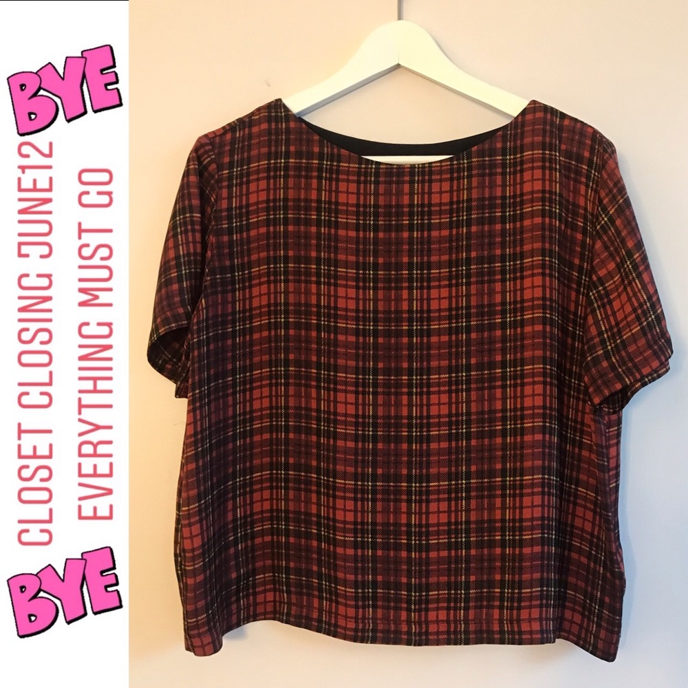 TOPSHOP TARTAN TOP sizeUS8
